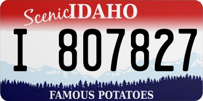 ID license plate I807827