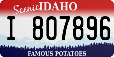 ID license plate I807896