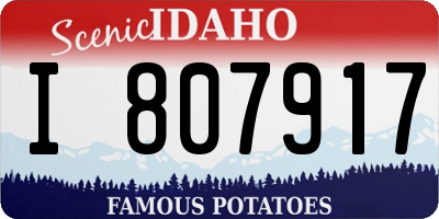 ID license plate I807917