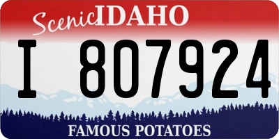 ID license plate I807924
