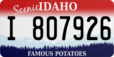 ID license plate I807926