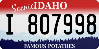 ID license plate I807998