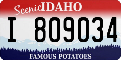 ID license plate I809034