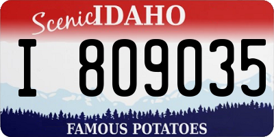 ID license plate I809035
