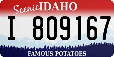 ID license plate I809167