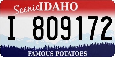 ID license plate I809172