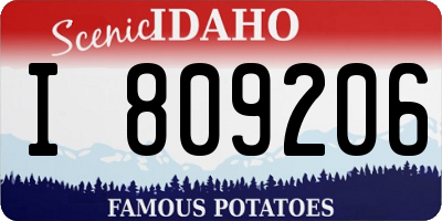ID license plate I809206