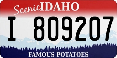 ID license plate I809207
