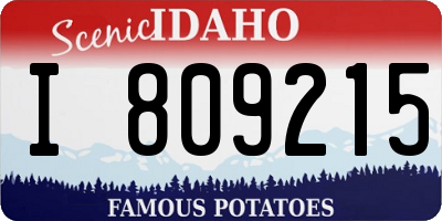 ID license plate I809215