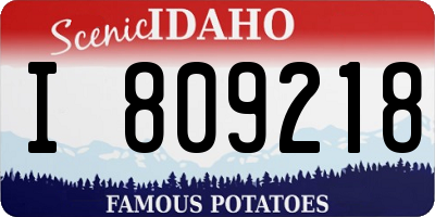 ID license plate I809218