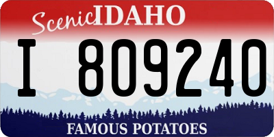 ID license plate I809240