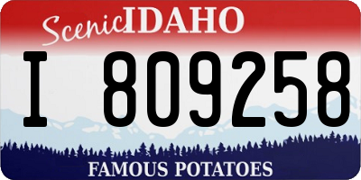 ID license plate I809258