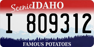 ID license plate I809312