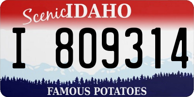 ID license plate I809314
