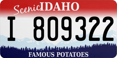 ID license plate I809322
