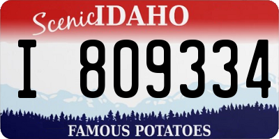 ID license plate I809334