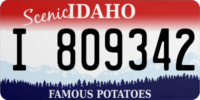 ID license plate I809342