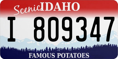 ID license plate I809347