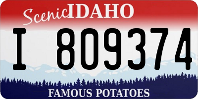 ID license plate I809374