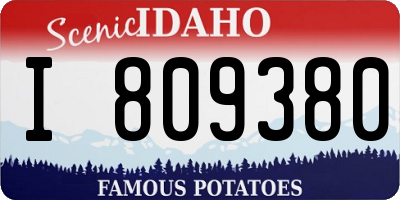 ID license plate I809380