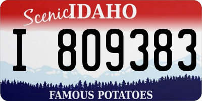 ID license plate I809383