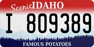 ID license plate I809389