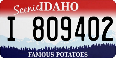 ID license plate I809402