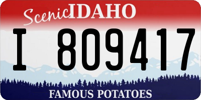 ID license plate I809417