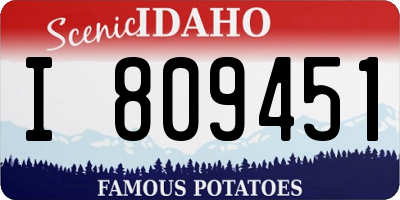 ID license plate I809451