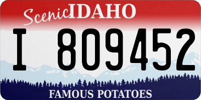 ID license plate I809452
