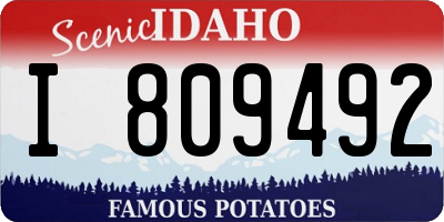 ID license plate I809492