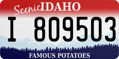 ID license plate I809503
