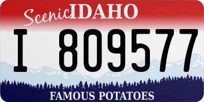 ID license plate I809577