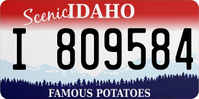 ID license plate I809584