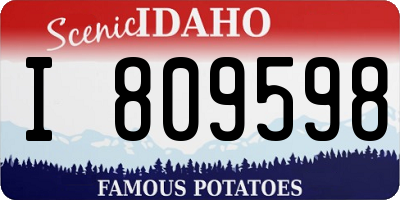 ID license plate I809598