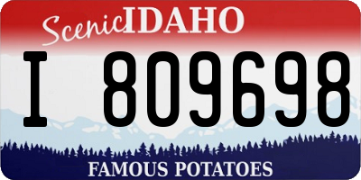 ID license plate I809698
