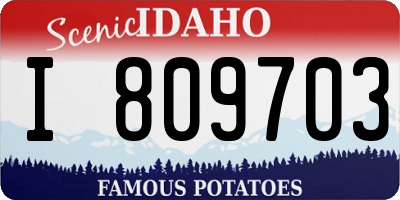 ID license plate I809703