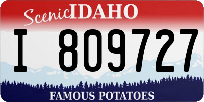 ID license plate I809727