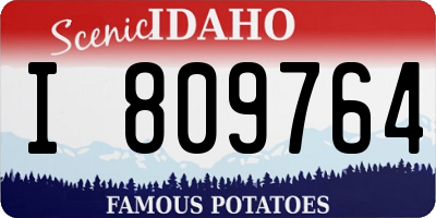 ID license plate I809764