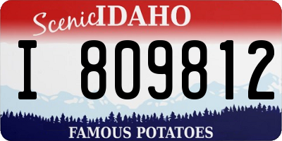 ID license plate I809812