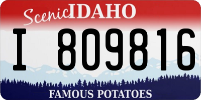 ID license plate I809816