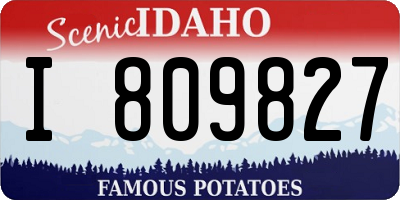 ID license plate I809827