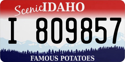 ID license plate I809857