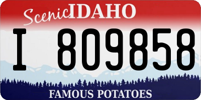 ID license plate I809858