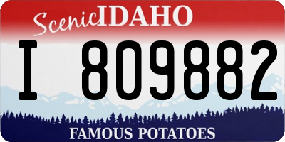 ID license plate I809882