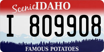 ID license plate I809908