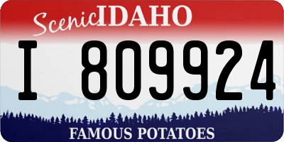 ID license plate I809924