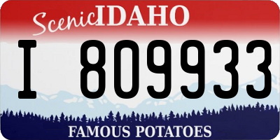 ID license plate I809933