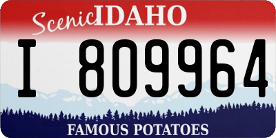 ID license plate I809964