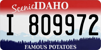 ID license plate I809972